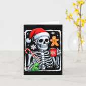 Christmas Skeleton Hot Chocolate Funny Xmas Mannen Kaart (Gele Bloem)