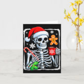 Christmas Skeleton Hot Chocolate Funny Xmas Men Wo Kaart (Gele Bloem)