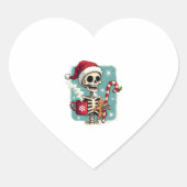 Christmas Skeleton Hot Chocolate Xmas Men Women Ki Hart Sticker (Voorkant)