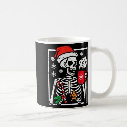 Christmas Skeleton Hot Chocolate Xmas Men Women Ki Koffiemok (Rechts)