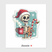 Christmas Skeleton Hot Chocolate Xmas Men Women Ki Sticker (Vel)