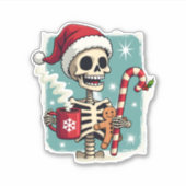 Christmas Skeleton Hot Chocolate Xmas Men Women Ki Sticker (Voorkant)