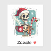 Christmas Skeleton Hot Chocolate Xmas Men Women Ki Sticker (Vel)