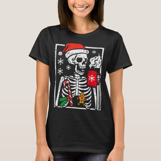 Christmas Skeleton Hot Chocolate Xmas Men Women Ki T-shirt (Voorkant)
