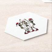 Christmas Skeleton Santa Dancing Lights (1) Kartonnen Onderzetters (Schuin)