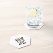 Christmas Skeleton Santa Dancing Lights (1) Kartonnen Onderzetters (Insitu)