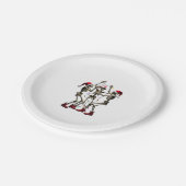 Christmas Skeleton Santa Dancing Lights (1) Papieren Bordje (Gekanteld)