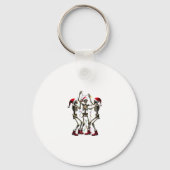 Christmas Skeleton Santa Dancing Lights (1) Sleutelhanger (Voorkant)