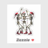 Christmas Skeleton Santa Dancing Lights (1) Sticker (Vel)