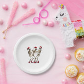 Christmas Skeleton Santa Dancing Lights (2) Papieren Bordje (Feest)