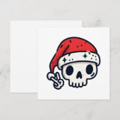 Christmas Skeleton Santa Feestdagenkaart (Voorkant / Achterkant)