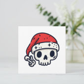 Christmas Skeleton Santa Feestdagenkaart (Staand voorkant)