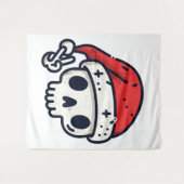 Christmas Skeleton Santa Wandkleed (Voorkant (horizontaal))