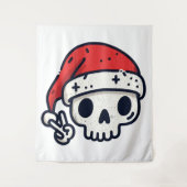 Christmas Skeleton Santa Wandkleed (Voorkant)