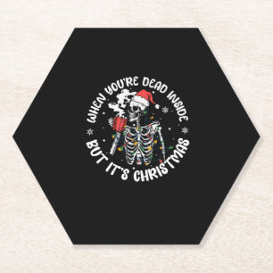 Christmas Skeleton Shirt Als je dood binnen B Kartonnen Onderzetters