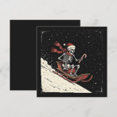 Christmas Skeleton Sledding Feestdagenkaart (Voorkant / Achterkant)