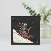 Christmas Skeleton Sledding Feestdagenkaart (Staand voorkant)