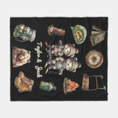 Christmas Ski Animal Adventure Beer Outdoor Zwart Fleece Deken (Voorkant (Horizontaal))