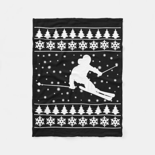 Christmas Skier T Shirt Xmas Gift voor Skiën Lover Fleece Deken (Voorkant)
