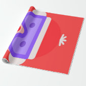 Christmas Skiing Emoji Cadeaupapier (Uitgerold)