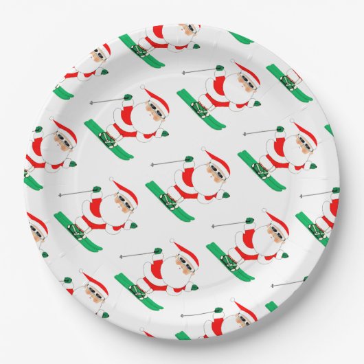 Christmas Skiing Holiday Party Papieren Bordje (Voorkant)