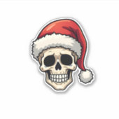 Christmas Skull Funny Santa XMES Men Women T-Shirt Sticker (Voorkant)