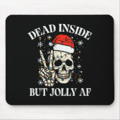 Christmas Skull Peace Dead Inside But Jolly Xmas M Muismat (Voorkant)