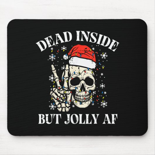 Christmas Skull Peace Dead Inside But Jolly Xmas M Muismat (Voorkant)