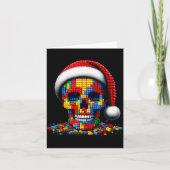Christmas Skull Santa Hat Block Bricks Master Buil Kaart (Voorkant)