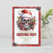 Christmas Skull Waterverf Kaart (Staand voorkant)