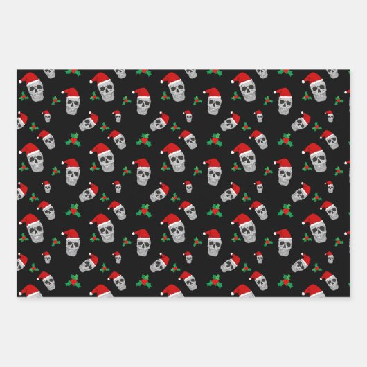 Christmas Skull Wrapping Paper Set (Voorkant)