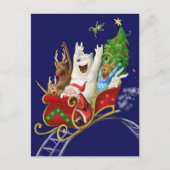 Christmas sledge funny digital drawing santa claus feestdagenkaart (Voorkant)