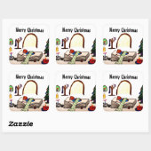 CHRISTMAS SLEEPMUIS VIERKANTE STICKER (Vel)
