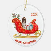 Christmas Sleigh Basset Hound Dog Keramisch Ornament (Links)