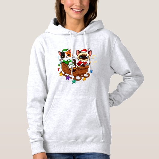 Christmas Sleigh Cats! Hoodie (Voorkant)