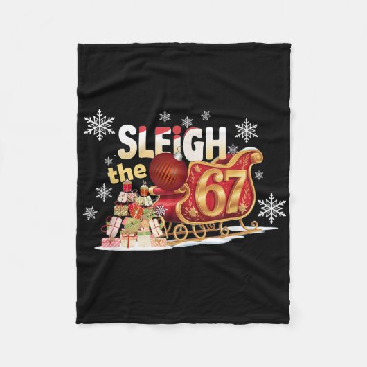 Christmas Sleigh Graphic Design Funny 67 Fleece Deken (Voorkant)