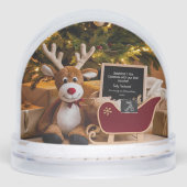 Christmas Sleigh Pregnancy Announcement Sneeuwbol (Voorkant)