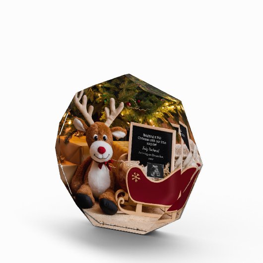 Christmas Sleigh zwangerschapsaankondiging Fotoblokken (Rechts)