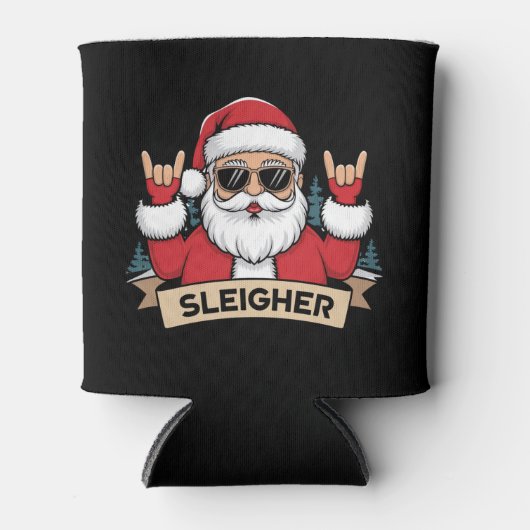 Christmas Sleigher Santa Rock Xmas Rocker Blikjeskoeler (Voorkant)