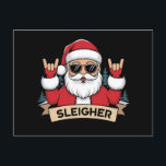 Christmas Sleigher Santa Rock Xmas Rocker Briefkaart<br><div class="desc">Christmas Sleigher Santa Rock Xmas Rocker</div>