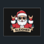 Christmas Sleigher Santa Rock Xmas Rocker Briefkaart<br><div class="desc">Christmas Sleigher Santa Rock Xmas Rocker</div>