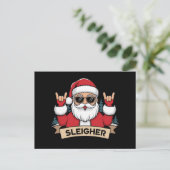 Christmas Sleigher Santa Rock Xmas Rocker Briefkaart (Staand voorkant)