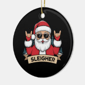 Christmas Sleigher Santa Rock Xmas Rocker Keramisch Ornament (Links)