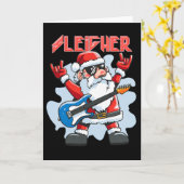 Christmas Sleigher Santa Rock Xmas Rocker Men Wome Kaart (Gele Bloem)