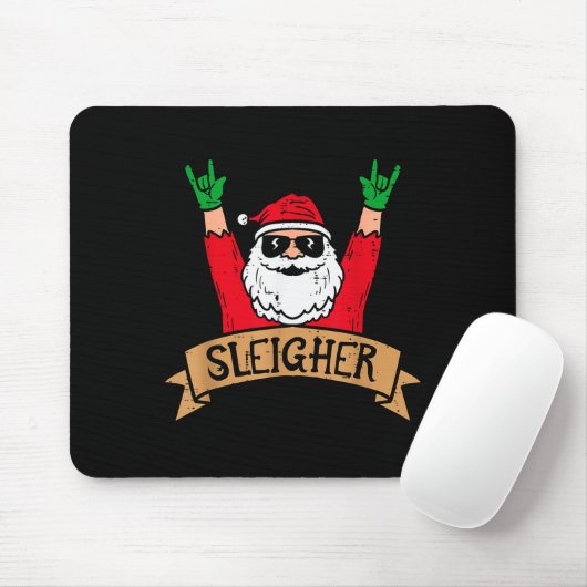 Christmas Sleigher Santa Rock Xmas Rocker Men Wome Muismat (Met muis)