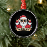 Christmas Sleigher Santa Rock Xmas Rocker Metalen Ornament<br><div class="desc">Christmas Sleigher Santa Rock Xmas Rocker</div>