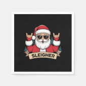 Christmas Sleigher Santa Rock Xmas Rocker Servet (Voorkant)