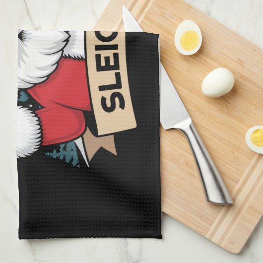 Christmas Sleigher Santa Rock Xmas Rocker Theedoek (Quarter Fold)