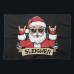 Christmas Sleigher Santa Rock Xmas Rocker Theedoek<br><div class="desc">Christmas Sleigher Santa Rock Xmas Rocker</div>