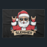 Christmas Sleigher Santa Rock Xmas Rocker Theedoek<br><div class="desc">Christmas Sleigher Santa Rock Xmas Rocker</div>